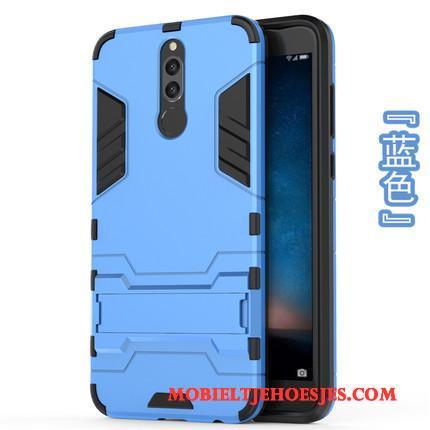 Huawei Mate 10 Lite Hemming Anti-fall Ondersteuning Blauw Siliconen Hoesje Telefoon Bescherming