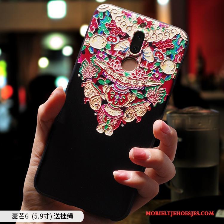 Huawei Mate 10 Lite Hoes Persoonlijk Etnische Zacht Chinese Stijl Hoesje Telefoon Wit