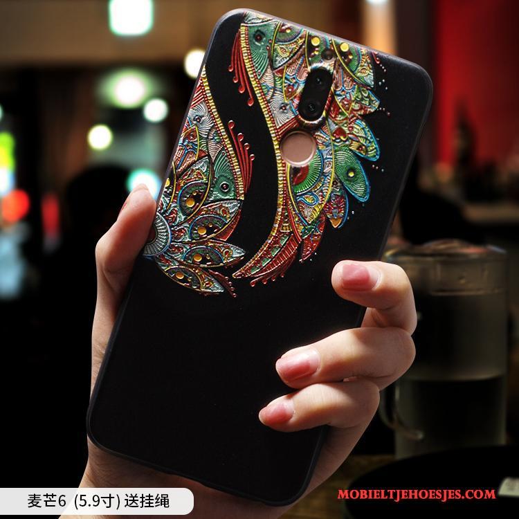 Huawei Mate 10 Lite Hoes Persoonlijk Etnische Zacht Chinese Stijl Hoesje Telefoon Wit