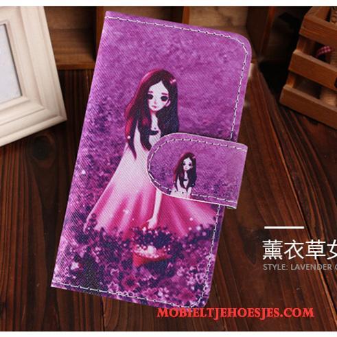 Huawei Mate 10 Lite Hoesje Hanger Purper Folio Spotprent Anti-fall Mooie Mobiele Telefoon