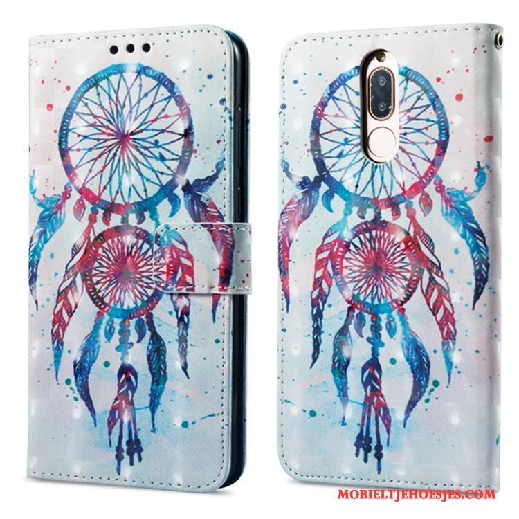 Huawei Mate 10 Lite Hoesje Kaart Blauw All Inclusive Siliconen Folio Anti-fall Leren Etui