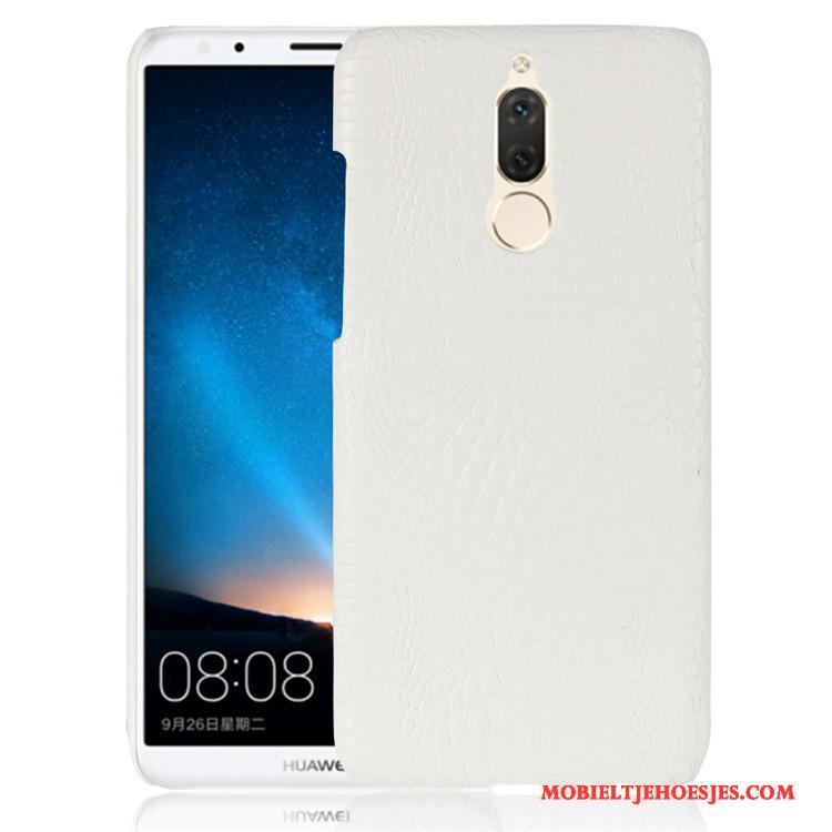 Huawei Mate 10 Lite Leer Hoesje Oranje Hard Vintage Telefoon Bescherming