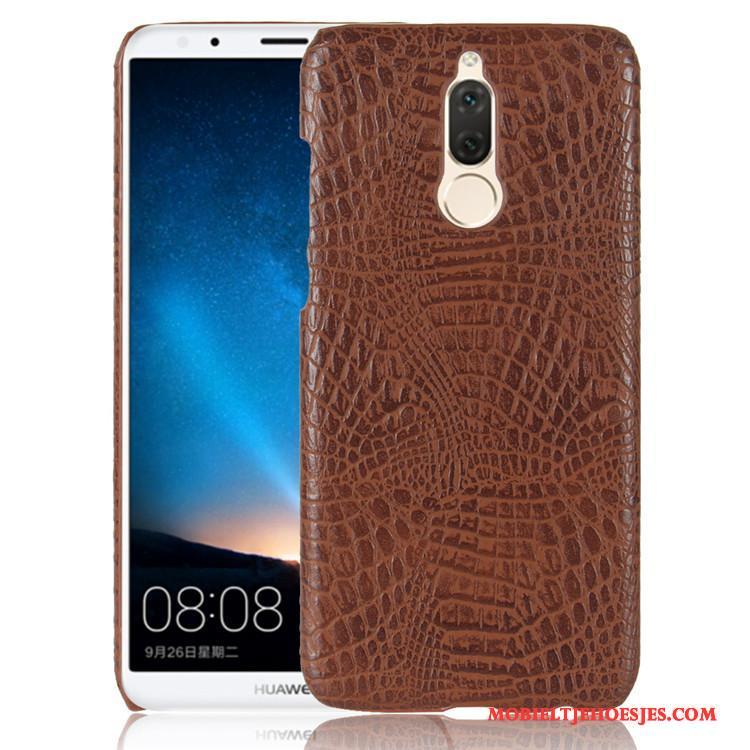 Huawei Mate 10 Lite Leer Hoesje Oranje Hard Vintage Telefoon Bescherming