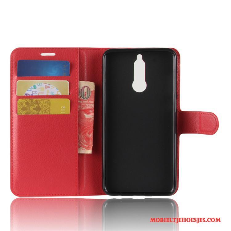 Huawei Mate 10 Lite Portemonnee Folio Leren Etui Hoesje Mobiele Telefoon Bescherming Lichtblauw