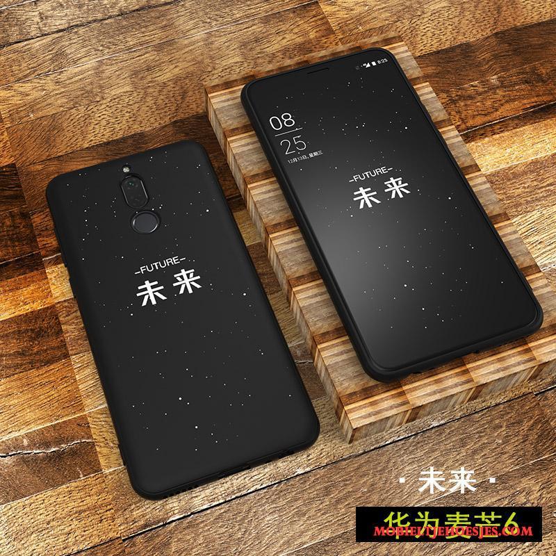 Huawei Mate 10 Lite Siliconen Hoesje Telefoon Anti-fall Zacht Trend Persoonlijk Zwart