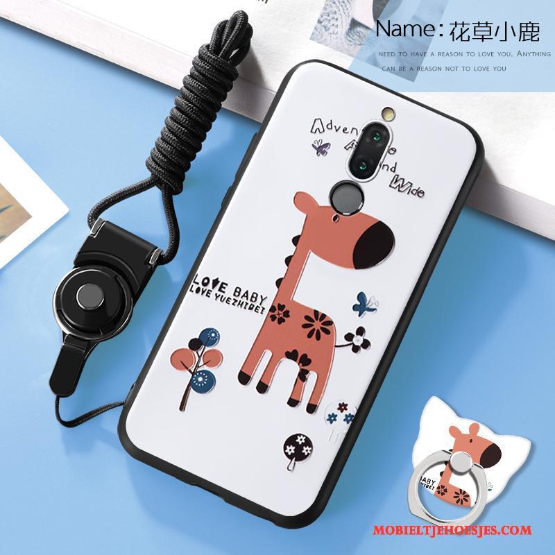 Huawei Mate 10 Lite Spotprent Mobiele Telefoon Siliconen Hoesje Telefoon All Inclusive Reliëf Wijnrood