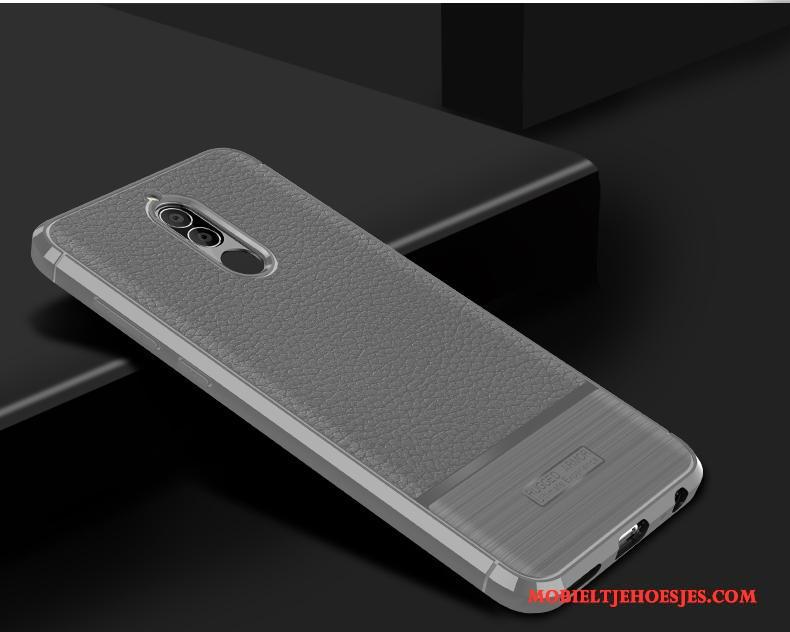 Huawei Mate 10 Lite Zacht Leer Siliconen Zwart Hoes Bescherming Hoesje Telefoon Anti-fall