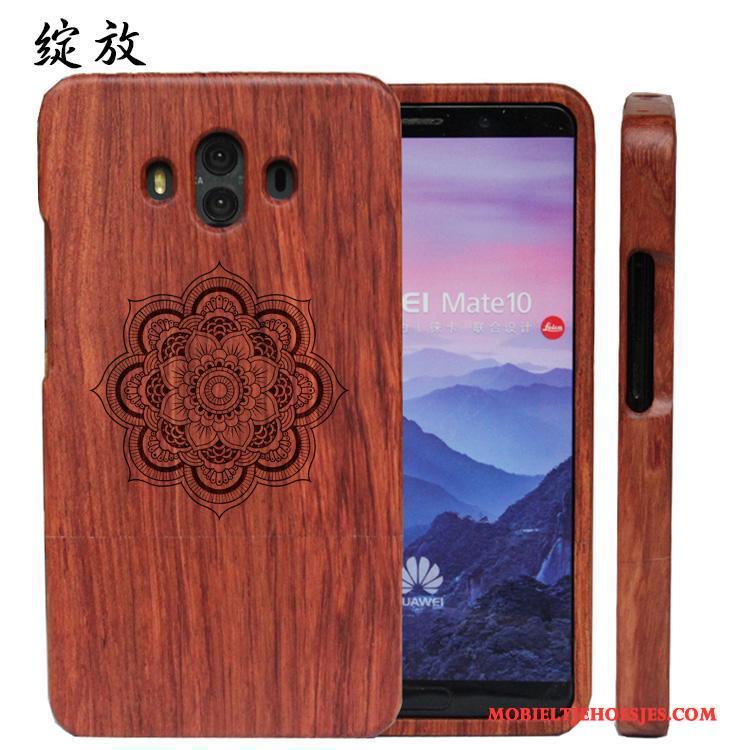 Huawei Mate 10 Massief Hout Luxe Hoes Hoesje Pas Hard All Inclusive