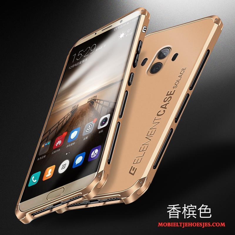 Huawei Mate 10 Metaal Anti-fall Hoesje Telefoon Zilver All Inclusive Siliconen Bescherming