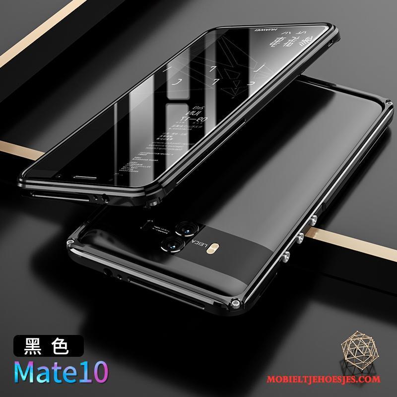Huawei Mate 10 Metaal Bescherming Omlijsting Hoesje Telefoon Achterklep Goud