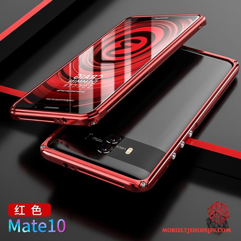 Huawei Mate 10 Metaal Bescherming Omlijsting Hoesje Telefoon Achterklep Goud