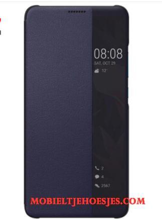 Huawei Mate 10 Pro Bescherming Folio Zwart Hoesje Winterslaap Leren Etui Telefoon