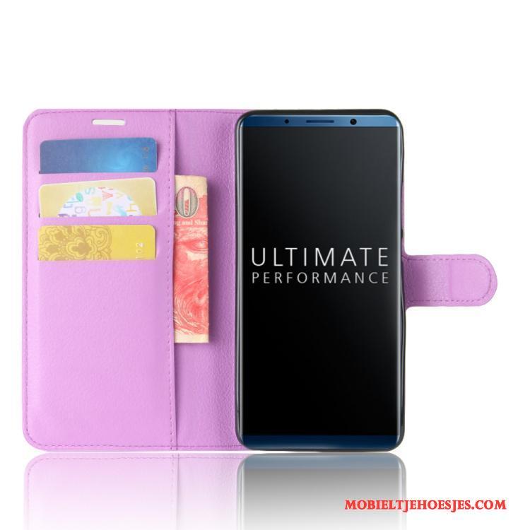Huawei Mate 10 Pro Bescherming Leren Etui Mobiele Telefoon Hoes Hoesje Telefoon Rood Verkoop