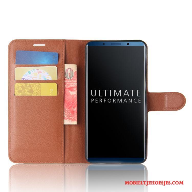 Huawei Mate 10 Pro Bescherming Leren Etui Mobiele Telefoon Hoes Hoesje Telefoon Rood Verkoop