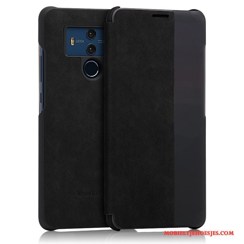 Huawei Mate 10 Pro Blauw Leren Etui Anti-fall Folio Hoesje Telefoon Bescherming Bedrijf