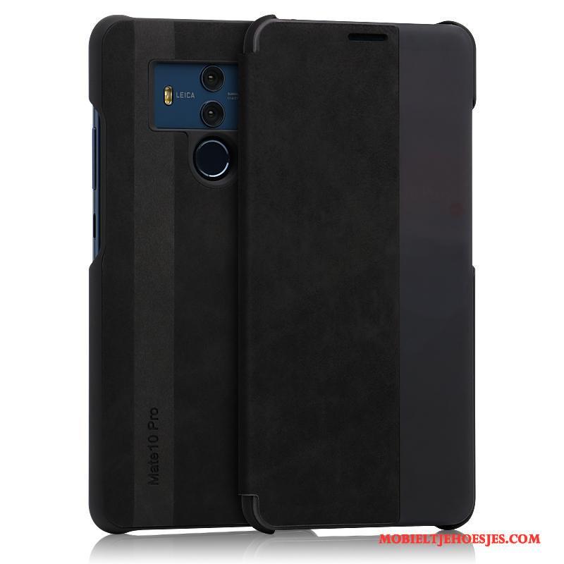 Huawei Mate 10 Pro Blauw Leren Etui Anti-fall Folio Hoesje Telefoon Bescherming Bedrijf