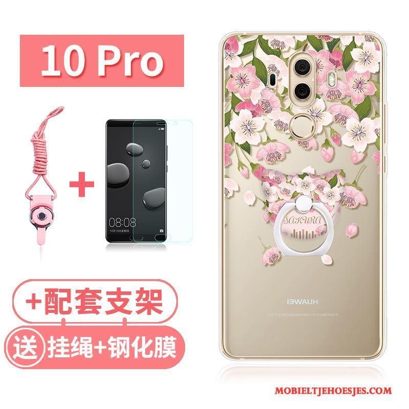 Huawei Mate 10 Pro Hoesje Anti-fall Doorzichtig Konijn All Inclusive Roze Kat Siliconen