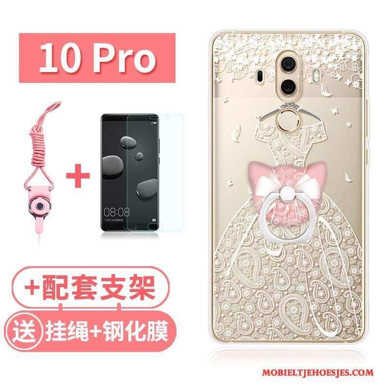 Huawei Mate 10 Pro Hoesje Anti-fall Doorzichtig Konijn All Inclusive Roze Kat Siliconen