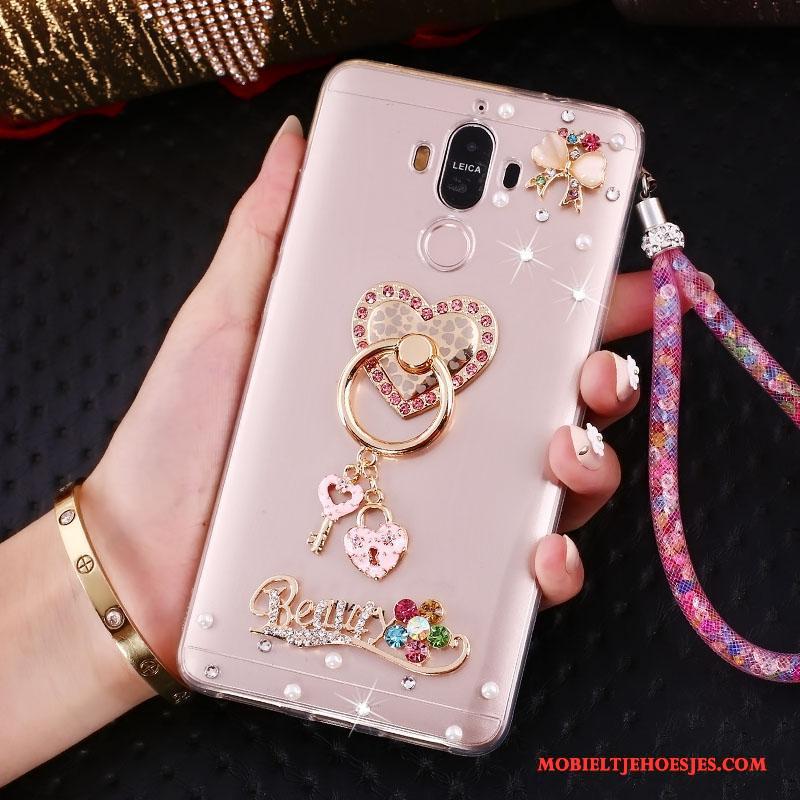 Huawei Mate 10 Pro Hoesje Roze Hanger Telefoon Bescherming Met Strass Trend