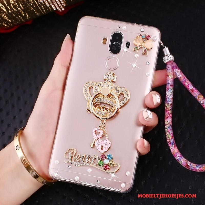 Huawei Mate 10 Pro Hoesje Roze Hanger Telefoon Bescherming Met Strass Trend