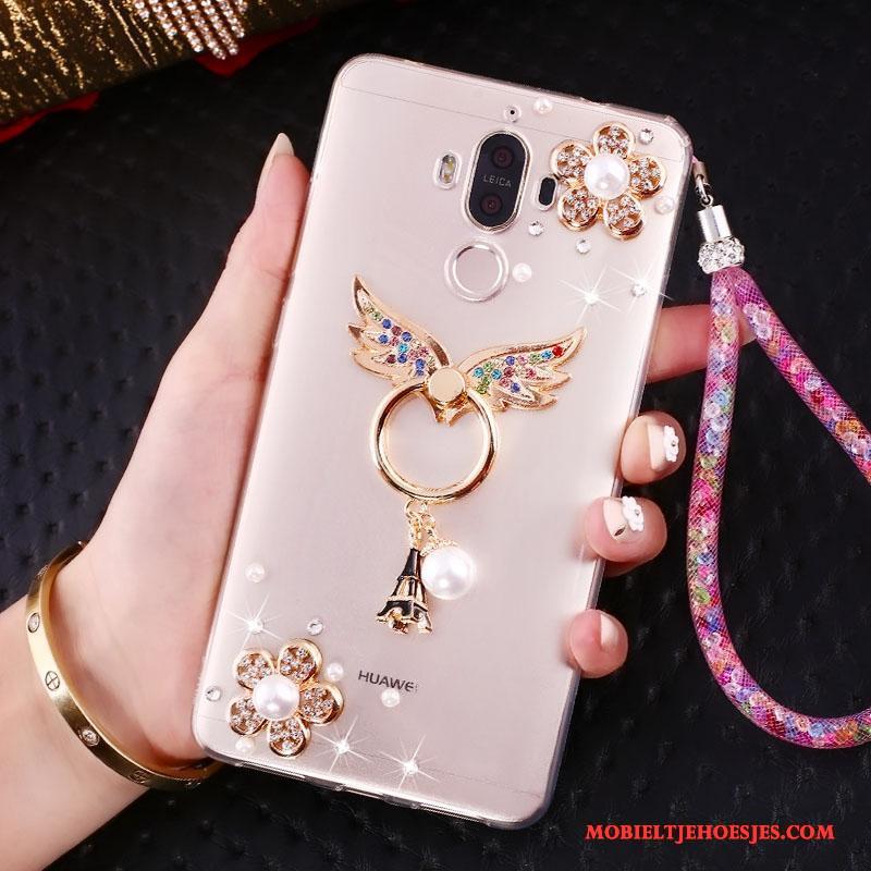 Huawei Mate 10 Pro Hoesje Roze Hanger Telefoon Bescherming Met Strass Trend