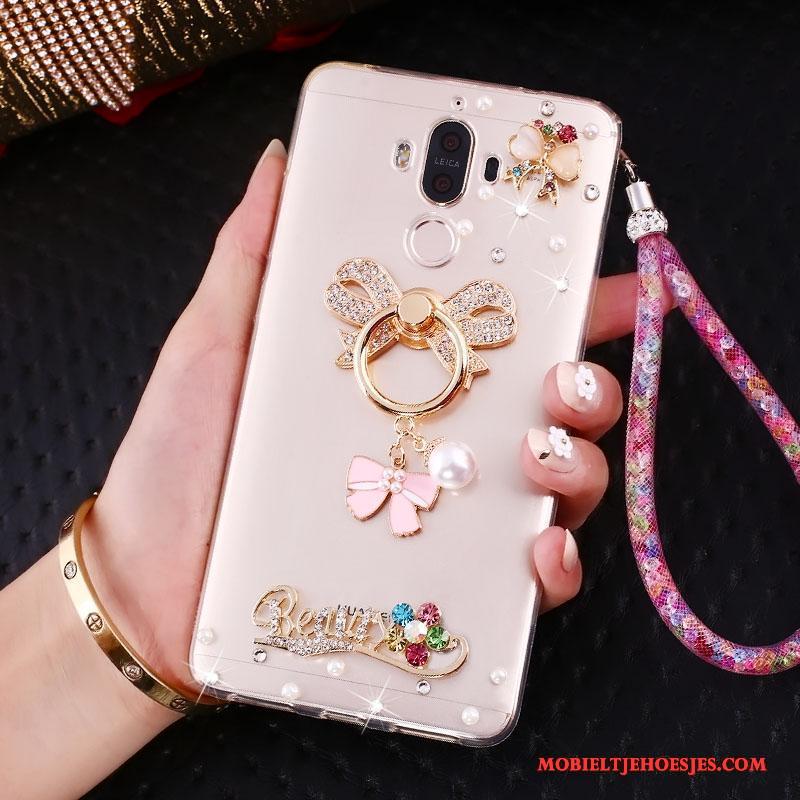 Huawei Mate 10 Pro Hoesje Roze Hanger Telefoon Bescherming Met Strass Trend