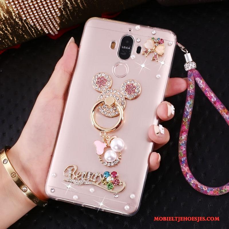 Huawei Mate 10 Pro Hoesje Roze Hanger Telefoon Bescherming Met Strass Trend