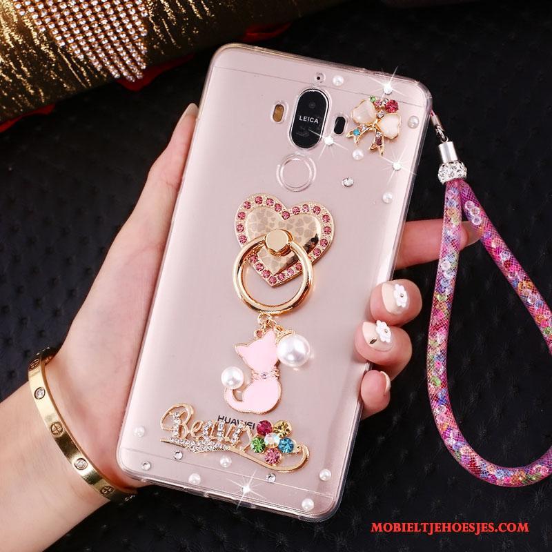 Huawei Mate 10 Pro Hoesje Roze Hanger Telefoon Bescherming Met Strass Trend