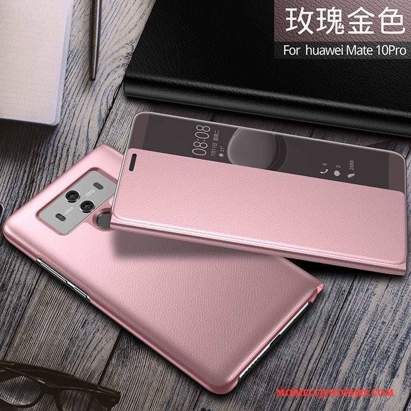 Huawei Mate 10 Pro Hoesje Telefoon Bescherming Leren Etui All Inclusive Anti-fall Goud Folio