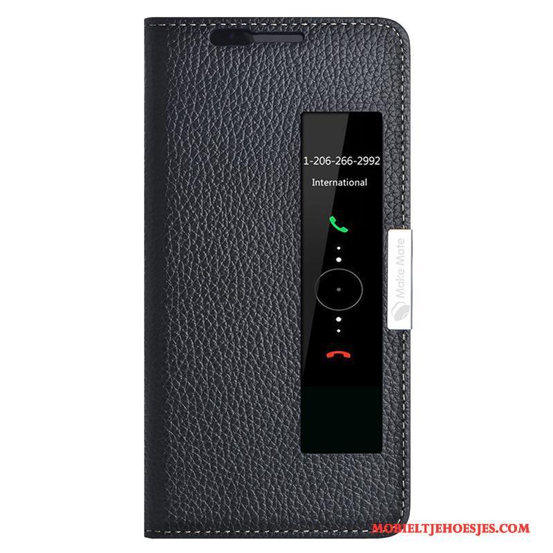 Huawei Mate 10 Pro Hoesje Telefoon Folio Rood Leren Etui Anti-fall
