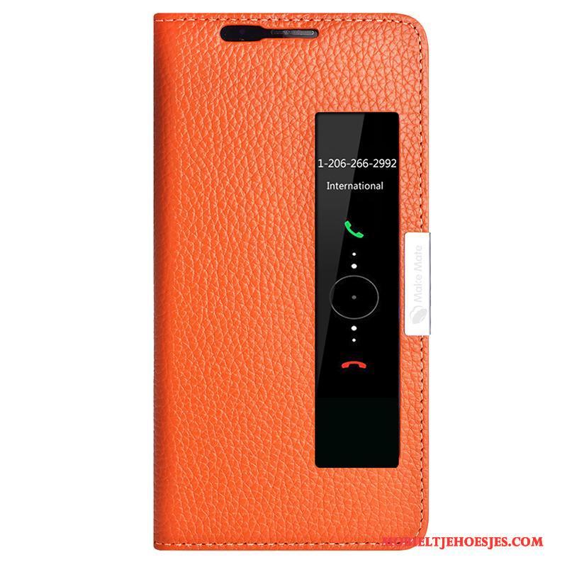 Huawei Mate 10 Pro Hoesje Telefoon Folio Rood Leren Etui Anti-fall