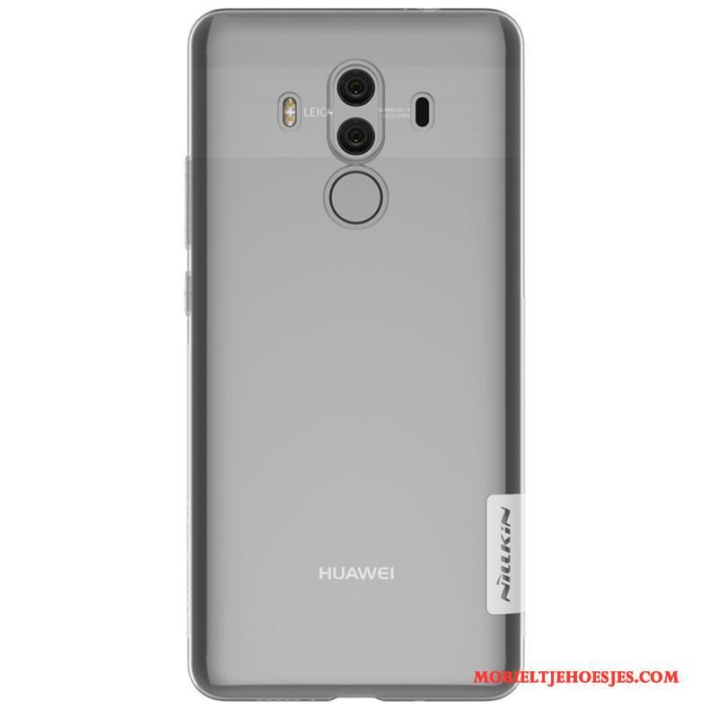 Huawei Mate 10 Pro Hoesje Telefoon Siliconenhoesje Doorzichtig Goud Hemming