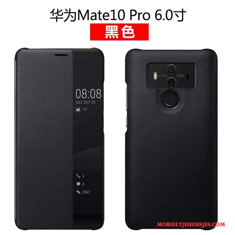 Huawei Mate 10 Pro Leren Etui Groen Hoes Echt Leer Hoesje Telefoon Clamshell Bescherming