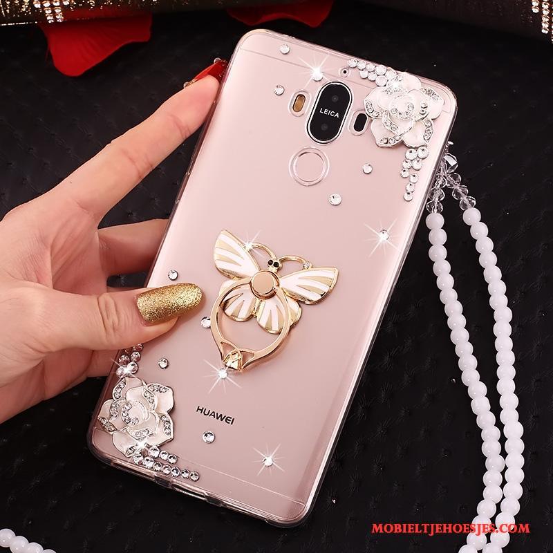 Huawei Mate 10 Pro Met Strass Goud Doorzichtig Hoes Hoesje Telefoon