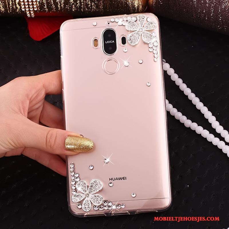 Huawei Mate 10 Pro Met Strass Goud Doorzichtig Hoes Hoesje Telefoon