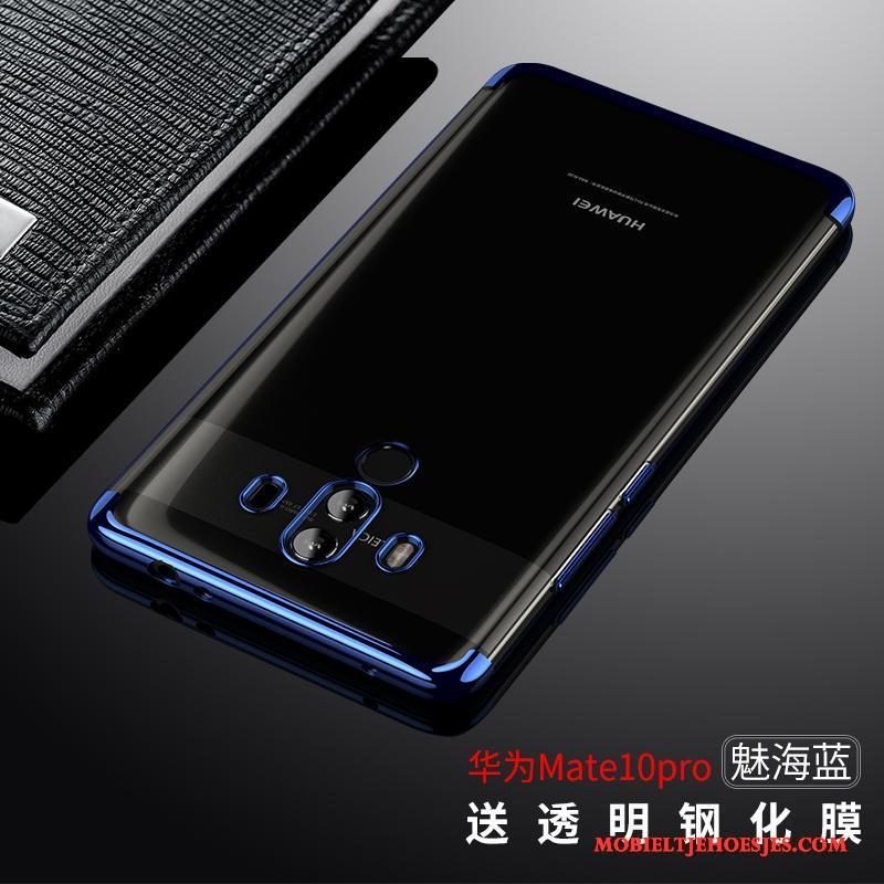 Huawei Mate 10 Pro Trendy Merk Hoesje Telefoon Anti-fall Blauw Doorzichtig Siliconen