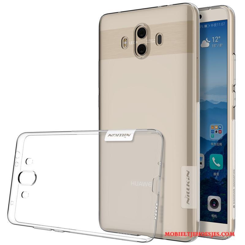 Huawei Mate 10 Pro Zacht Hoesje Telefoon Antislip Siliconen Grijs Doorzichtig Anti-fall