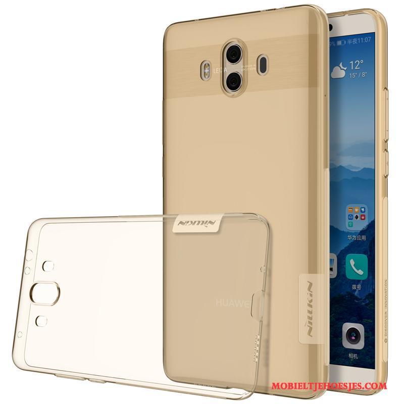 Huawei Mate 10 Pro Zacht Hoesje Telefoon Antislip Siliconen Grijs Doorzichtig Anti-fall