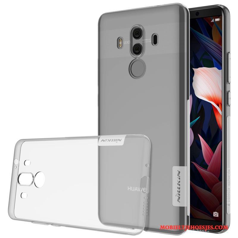 Huawei Mate 10 Pro Zacht Hoesje Telefoon Antislip Siliconen Grijs Doorzichtig Anti-fall