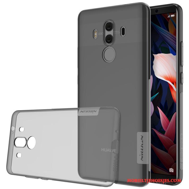 Huawei Mate 10 Pro Zacht Hoesje Telefoon Antislip Siliconen Grijs Doorzichtig Anti-fall