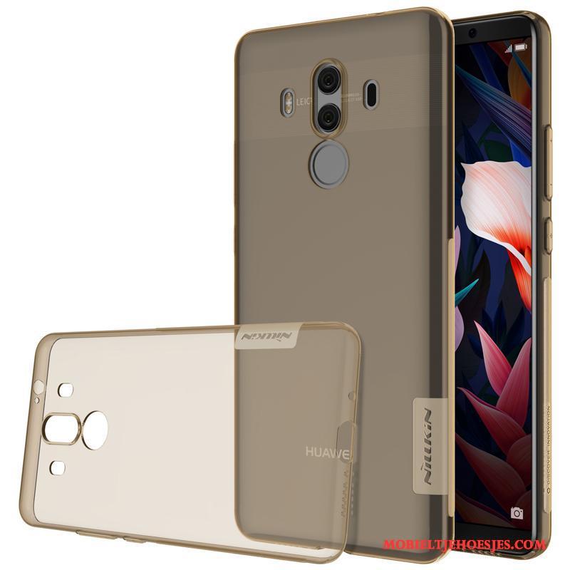 Huawei Mate 10 Pro Zacht Hoesje Telefoon Antislip Siliconen Grijs Doorzichtig Anti-fall