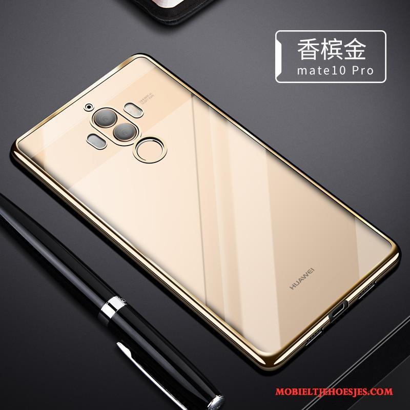 Huawei Mate 10 Pro Zwart Siliconen Zacht Dun Doorzichtig Hoesje Bescherming