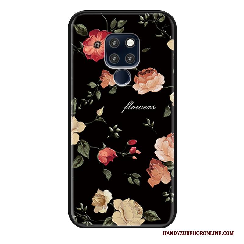 Huawei Mate 20 Hoesje Telefoon Scheppend Hanger Reliëf Bloemen Bescherming Siliconen