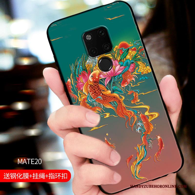 Huawei Mate 20 Nieuw Dun Reliëf Hanger Schrobben Zacht Hoesje Telefoon