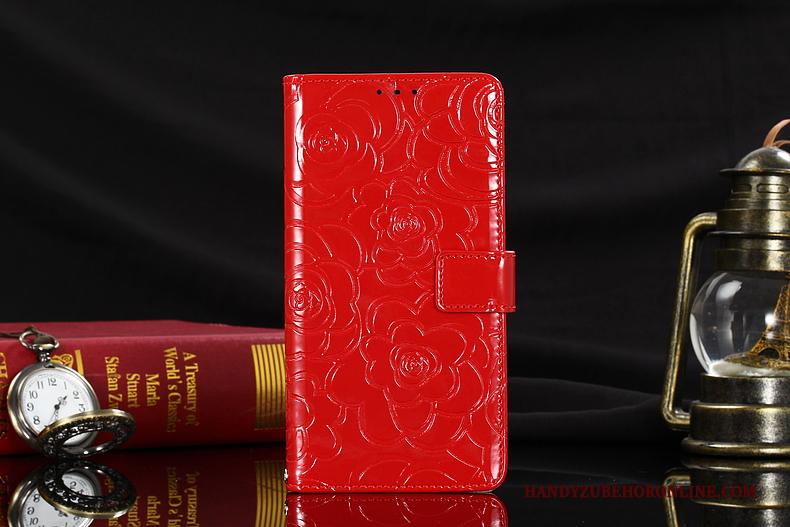 Huawei Mate 20 Pro Hoesje Leren Etui Goud Mobiele Telefoon Bloemen Winterslaap High End