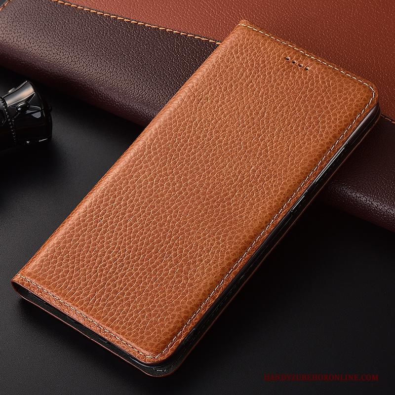 Huawei Mate 20 Rs Luxe Anti-fall Folio Rood Hoesje Telefoon Soort Aziatische Vrucht Leren Etui