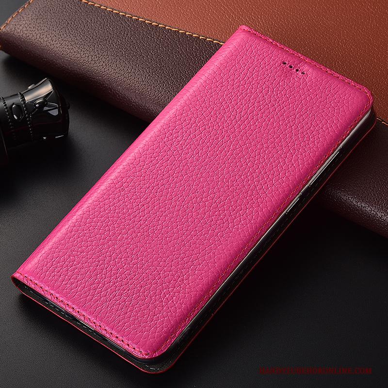 Huawei Mate 20 Rs Luxe Anti-fall Folio Rood Hoesje Telefoon Soort Aziatische Vrucht Leren Etui