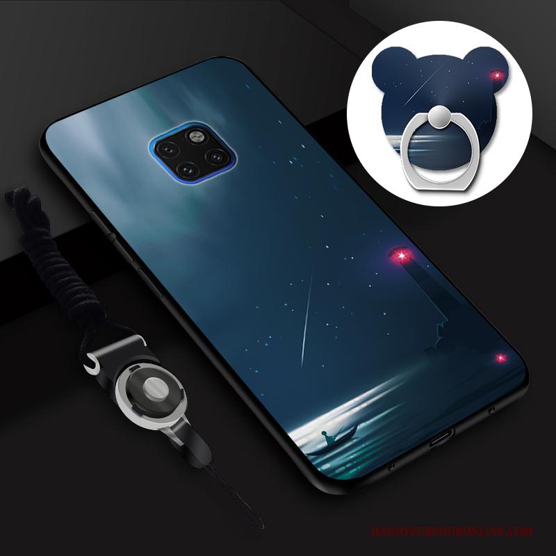 Huawei Mate 20 Rs Siliconen Hoes Blauw Hanger Zacht Hoesje Telefoon All Inclusive