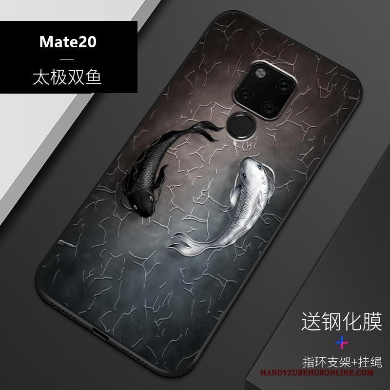 Huawei Mate 20 Schrobben Zacht All Inclusive Trend Hoesje Telefoon Bescherming Zwart