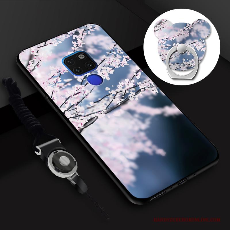 Huawei Mate 20 X Roze Hoes Hanger Hoesje Telefoon Zacht Geschilderd